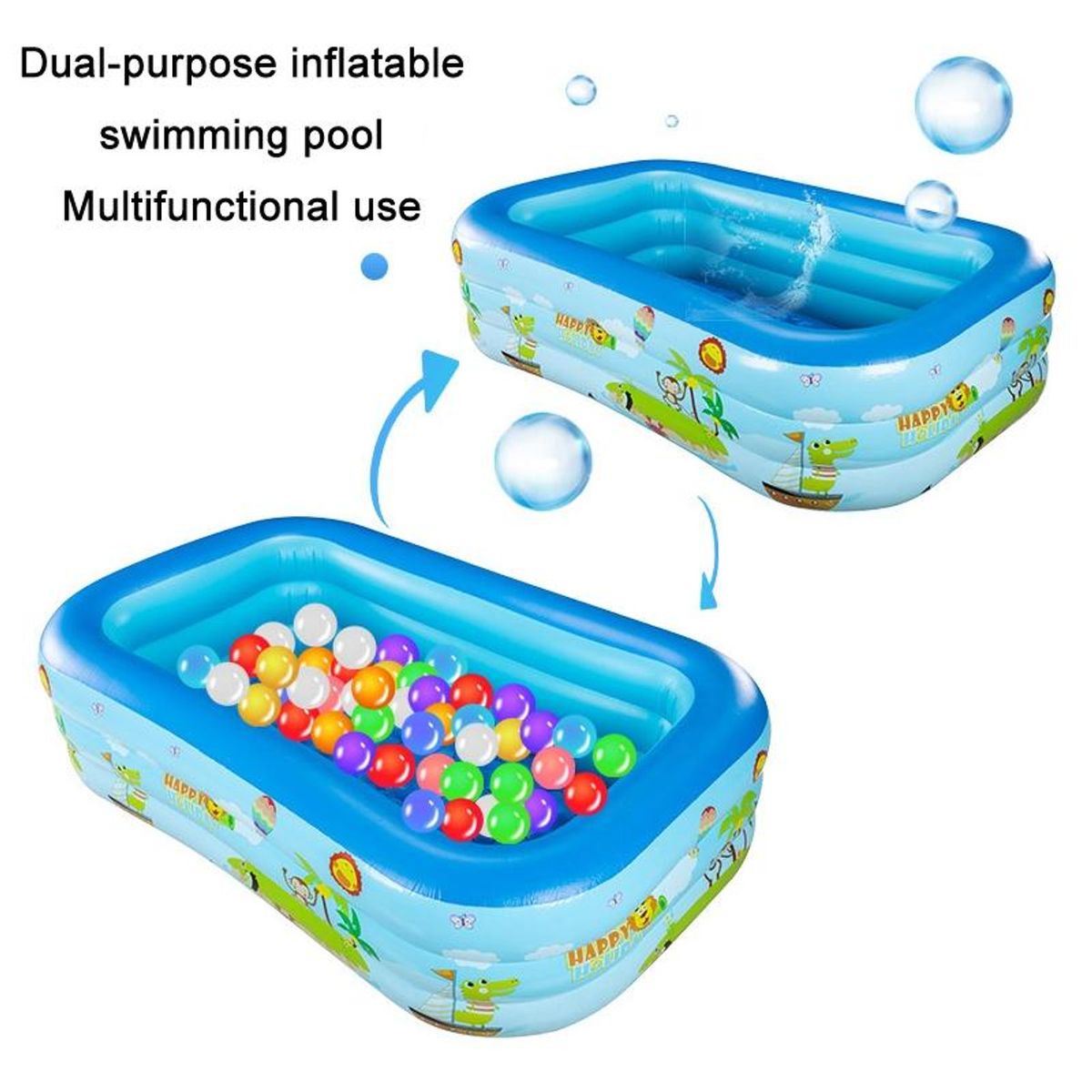 Inflatable Family Pool With Pump