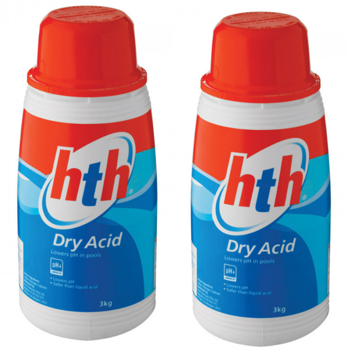 HTH Dry Acid Lowers pH in Swimming Pools (2 bottles x 3kg)